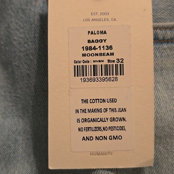 COH CITIZENS OF HUMANITY Paloma Baggy in Moonbeam Jeans Women's Size 32 New - Picture 11 of 16